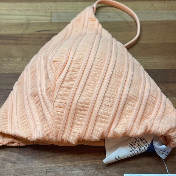 ISABELLA ROSE Champagne Beaded Bikini Top and Maui  bottom peach, Large - Picture 9 of 11